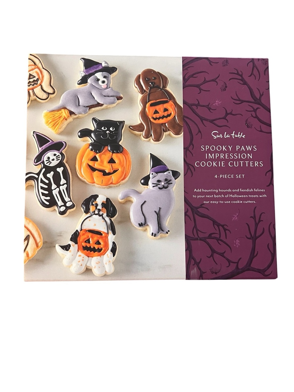 Sur La Table NWT, NIB festive Spooky
Paws Impression Cookie Cutters, Set of 4